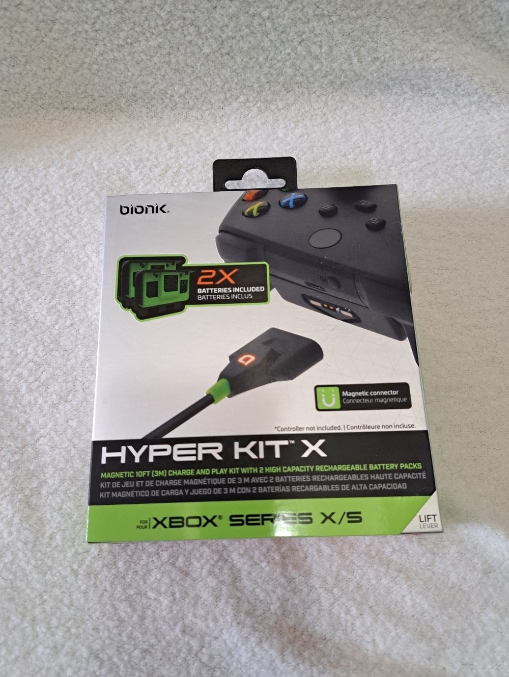 Bionik Hyper Kit X Chargers For XBox Series X/S Controllers 2 Batteries NIB
